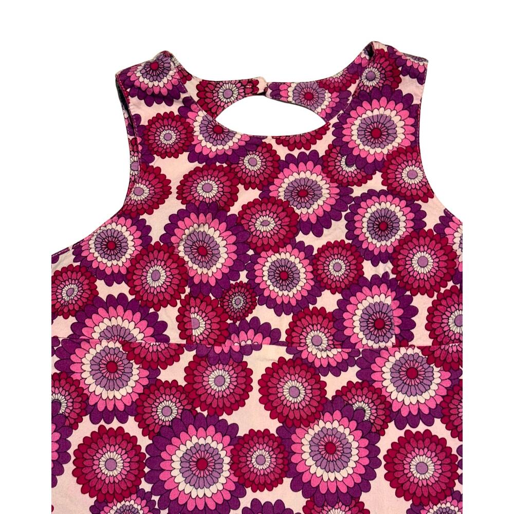 Vintage Retro Mod Floral Aaiva Girls Long A-Line Dress 10 Pink Purple - Picture 3 of 5